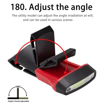 2 az 1-ben sapkás fényszóró 5 mód fehér piros COB LED fényszóró USB töltőfej lámpa Induktív fejsapka kalap fénykapocs a lámpákon
