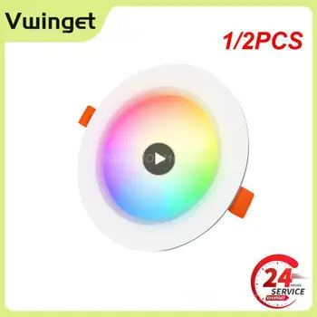 1 / 2PCS bluetooth-kompatibilis színes spot LED mennyezeti lámpa süllyesztett kerek fény intelligens otthoni lámpatest RGB szabályozható fényerő-leválasztó 110V