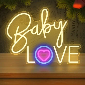 Baba szerelem Neon fény Party esküvői vallomás javaslat Dekor fény falfestmény Romantikus személyiség a fali dekoráción Neon LED fény