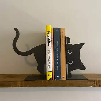 Metal állati füzetek 1 pár aranyos macska füzetek nehéz könyvekhez Fekete füzetek kreatív és aranyos macska alakú asztali szervező