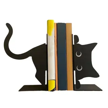 Metal állati füzetek 1 pár aranyos macska füzetek nehéz könyvekhez Fekete füzetek kreatív és aranyos macska alakú asztali szervező