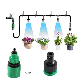  üvegházi csepegtető öntözőkészlet rendszer 1/4 ''Automatikus kerti önvizes virággyep állítható csepegtető porlasztó