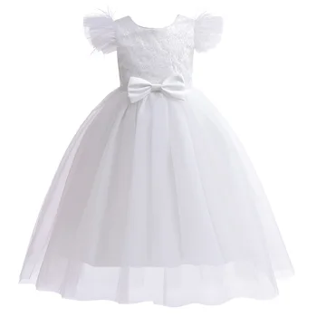 Fehér fekete esküvői születésnapi ruha Flitteres tutu lányok Hercegnő ruha puffos ujjú gyerek ruha party 3 10 12 év