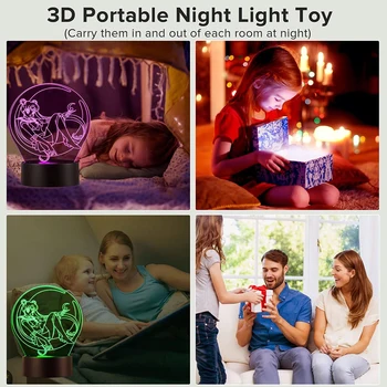 Rajzfilmfigura Tsukino Usagi 3D Led éjszakai fény távirányító Otthoni szoba Akril lámpa Íróasztal Deco gyerekeknek Illúzió Újdonság Ajándék