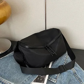 Férfi szabadidő kis táska Kültéri utazás üzleti válltáska Fekete Oxford szövet Messenger táska Nyári hírvivő táska