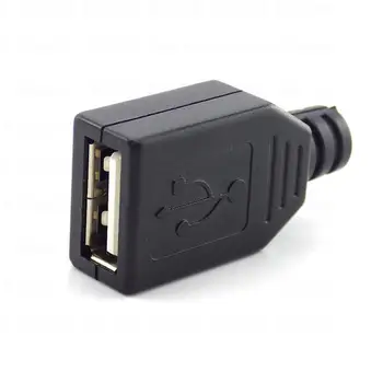 3 in 1 Type A anya USB 2.0 aljzat csatlakozó 4 tűs dugó fekete műanyag borítással Forrasztás típusú DIY csatlakozó B4