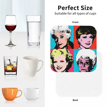 Golden Warhol lányok alátétjei Kávészőnyegek 4 tányéralátétből álló készlet csésze étkészlet dekoráció és kiegészítők Párnák otthoni konyhához Étkezés