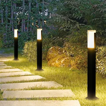  akril PIR mozgásérzékelő LED oszlopfény kültéri kerti tájoszlop fény IP65 vízálló kerti utcai kikötőbakok fény