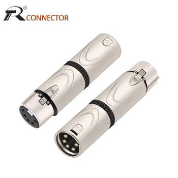 1db nikkelezett tű 5Pin XLR apa - férfi és anya - 5 tű anya csatlakozó kompatibilis a mikrofonkeverő átalakító adapterrel
