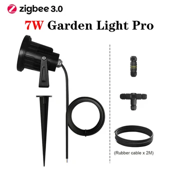 GLEDOPTO Zigbee 3.0 7W kerti fűlámpa lámpa lámpa AC / DC 24V 2200 ~ 6500K Munka a SmartThings Tuya Echo Plus Alexa App Voice szolgáltatással