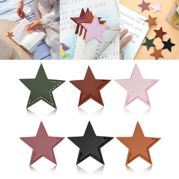 6PCS bőr könyvjelzők sarok oldal Könyvjel Csillag alakú sarok könyvjelzők Olvasási kiegészítők Ajándék olvasónak Könyvkedvelő
