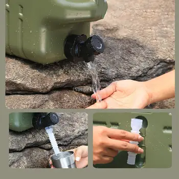 Víztartály csapteleppel Víztároló hordó vizes vödör a szabadtéri piknik túléléséhez