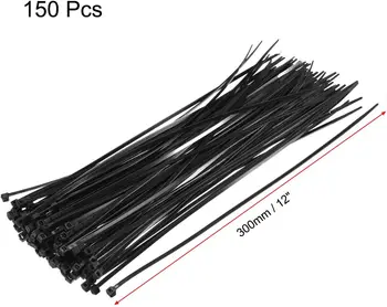 yoeruyo 150db kábel cipzáras 12 hüvelyk x 0,14 hüvelykes önzáró nylon nyakkendő tekercselés fekete