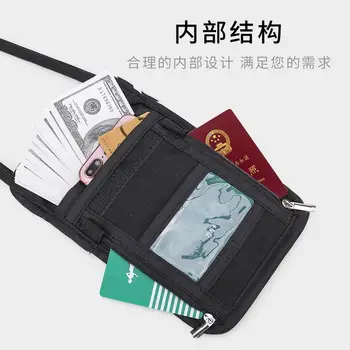 Crossbody útlevél tartó Biztonsági nyaktartó tasak Pénztárca blokkolással utazáshoz Multifunkcionális Halter mobiltelefon-táska