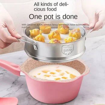 Darling Soup Pot, Baby's Multifunctional Milk Pot, serpenyőben sült és párolt búza rizskő tapadásmentes edény, kollégiumi instant tészta
