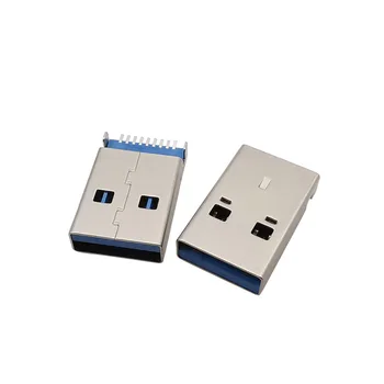 10/20/50Pcs USB 3.0 / USB 2.0 A típusú 90 / 180 fokos férfi csatlakozó USB javítás Cserélje ki a töltődugót fehér / fekete / kék