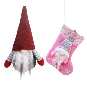 2/3KÉSZLETEK Karácsonyi dekoratív zokni többfunkciós újrafelhasználható parti dekoráció Karácsonyi ajándék zokni ajándéktáska minőség