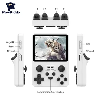 Powkiddy RGB20S kézi játékkonzol Mini retro hordozható nyílt forráskódú rendszer Rk3326 3,5 hüvelykes 4:3 Ips képernyő PSP gyerekjátékos ajándékok