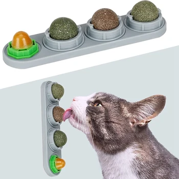 Catnip Ball Silvervine Catnip Ball Ehető cica játékok macskáknak nyalogató, biztonságos egészséges cica