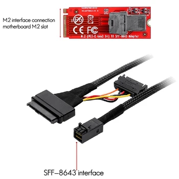 M.2 PCIE 4.0 Gen4 x4 - SFF-8643 adapterkártya Nvme memóriához U.2 SSD A sebesség több mint 7000MB / s