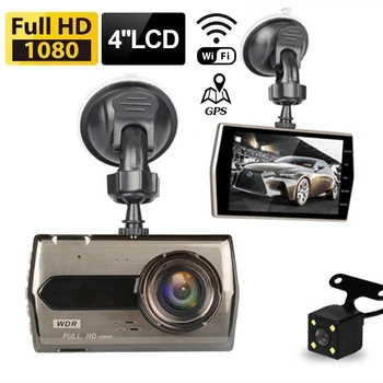  Autó DVR WiFi GPS műszerfalkamera Jármű kamera 1080P HD meghajtó hurok videofelvevő Automatikus éjjellátó fekete doboz autós kiegészítők Dashcam