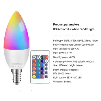 E14/E122/B22 LED izzó Intelligens beltéri neonjel RGB izzók Távoli szabályozható szalaglámpa Otthoni világítás LED izzók