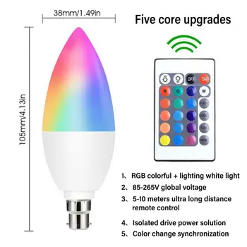 E14/E122/B22 LED izzó Intelligens beltéri neonjel RGB izzók Távoli szabályozható szalaglámpa Otthoni világítás LED izzók