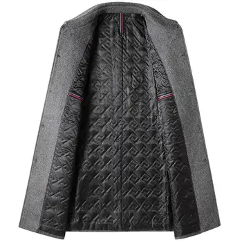 Márka Téli 40% gyapjú Férfi vastag kabátok Lefelé gallér Férfi divat Gyapjúkeverék kabátok Superior felsőruházati kabát árok M-4Xl méret