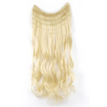 Soowee hosszú szintetikus hajszálak Fish Line Fusion láthatatlan hullámos hajhosszabbítás Extenciones de Cabello Hamis haj