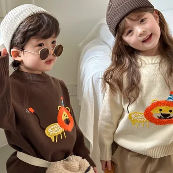 2023 Téli ősz Gyerekek rajzfilm pulóver Kisfiú hosszú ujjú kötött felsők Gyerekek alkalmi kötött pulóver lányok pulóver Todder ruhák