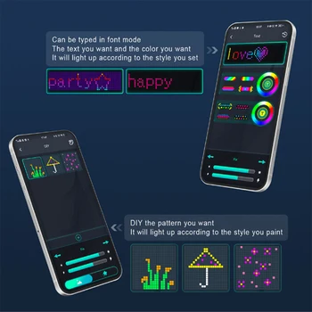 Tájvilágítás Intelligens LED függönylámpa Bluetooth App Zene szinkronizálása DIY kép kijelző szöveges karakterlánc RGB színes világító dekoráció
