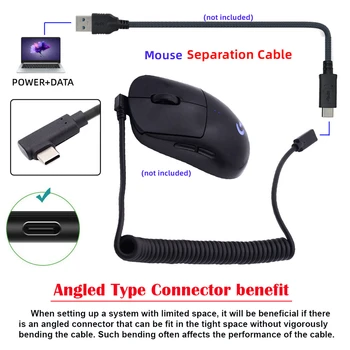  Stretch tekercselt USB-C billentyűzet egér kábel játékhoz Billentyűzet Micro USB apa - C típusú anya hosszabbító kábel Teljesítmény és adatok