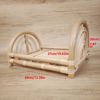 Újszülött fotózás kellékek Bébi bambusz ágy Bohém stílus Rattan üreges baba ágy Rattan kosár bútor Baba póz baba lövés