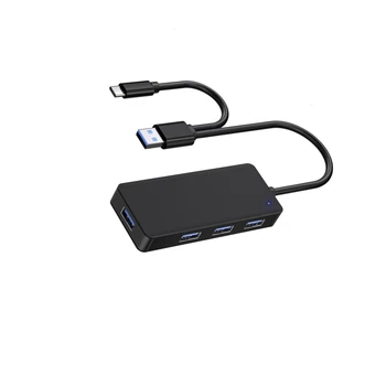 E9LB USB Hub, 4 portos ultravékony adat USB hub 2 utas USB kábellel Type-c USB laptophoz