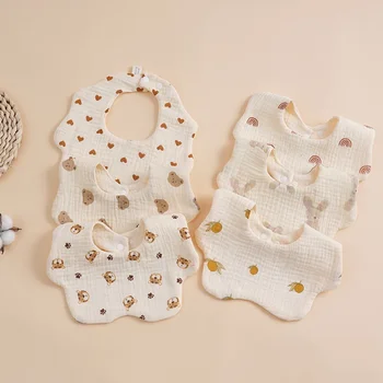 Tiszta pamut hatrétegű géz baba vállpántos gyermek pamut nyál törölköző 360 fokban forgatható nagykereskedelmi baba nyál törölköző