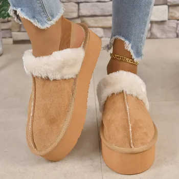 Női cipők 2023 Hot Sale zárt lábujjú női papucs télen melegen tartani Hátsó pántos cipő Női platform alkalmi papucs Zapatos