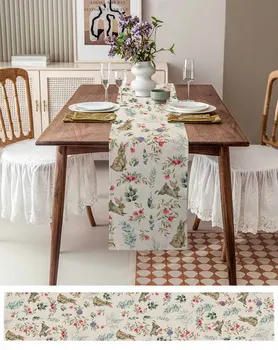 Akvarell nyúlvirág húsvéti asztalfutó Konyhai dekoráció Asztalhuzat Esküvői parti terítő 4/6db tányéralátét