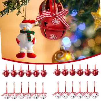 Karácsonyi harang Piros fehér fém Jingle Bells Karácsonyi medál kellékek Karácsonyi dísz ajándékok Új fa függő karácsonyi dekoráció V3S0