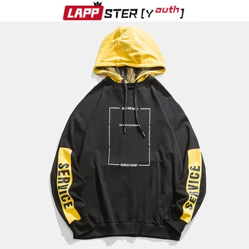 LAPPSTER-Youth Red Spring Harajuku kapucnis pulóverek 2024 pulóverek Férfiak Túlméretezett koreai pulóver Streetwear Hip Hop kapucnis kapucnis pulóverek
