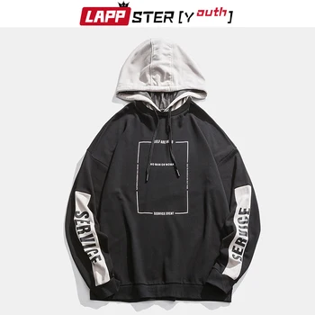 LAPPSTER-Youth Red Spring Harajuku kapucnis pulóverek 2024 pulóverek Férfiak Túlméretezett koreai pulóver Streetwear Hip Hop kapucnis kapucnis pulóverek