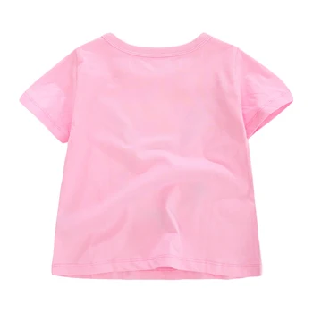 Kis maven Nyári ruhák Kislányok Rózsaszín nyulak Póló Pamut Szép gyerekek Divatfelsők gyerekeknek 2-7 éves korig